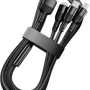 3-in-1 USB Oplaadkabel USB A naar C Micro en IP